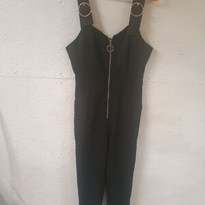 Black Jumpsuit with Zipper Detail